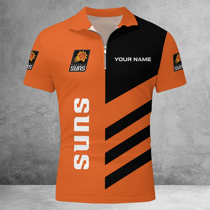 LIMITED EDITION - NEW CUSTOMIZED NBA21 PS PHOENIX SUNS ZIP POLO SHIRT