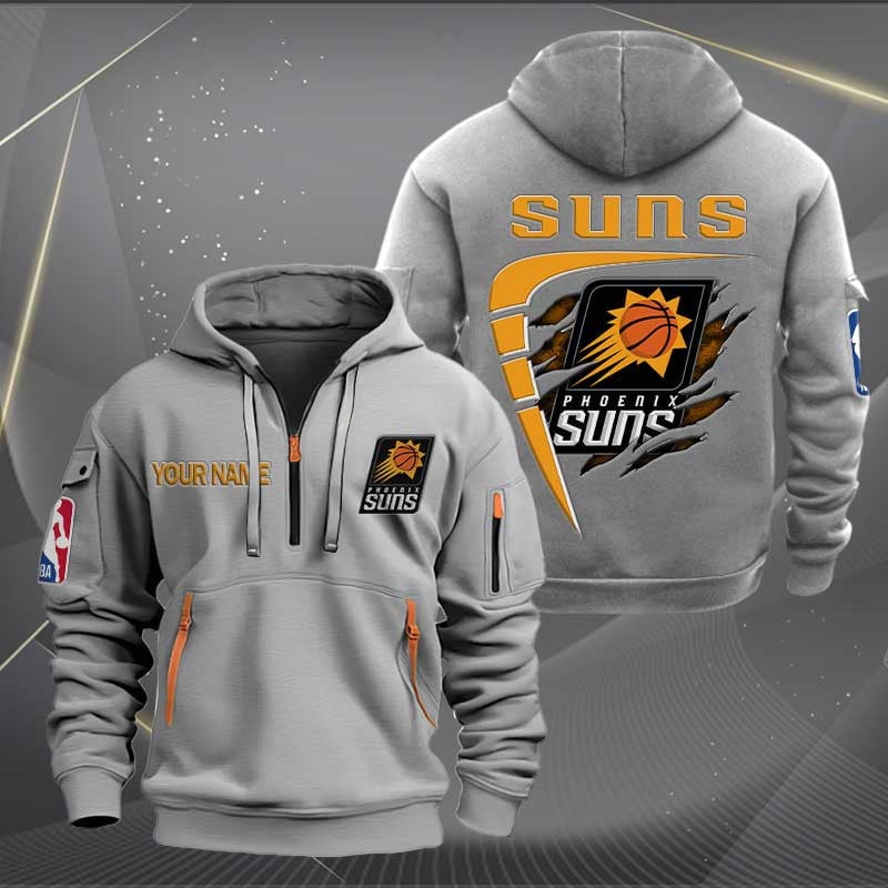 LIMITED EDITION - NEW CUSTOMIZED NBA21 PS PHOENIX SUNS QUARTER ZIP HOODIE