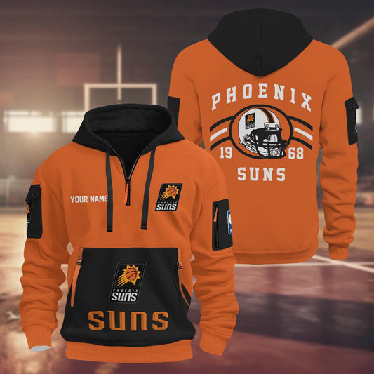 LIMITED EDITION - NEW CUSTOMIZED NBA21 PS PHOENIX SUNS QUARTER ZIP HOODIE