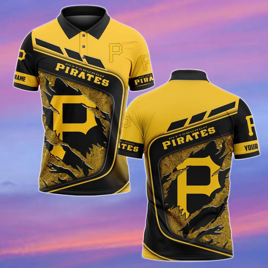 LIMITED EDITION - NEW CUSTOMIZED MLB29 PHP PITTSBURGH PIRATES POLO SHIRT