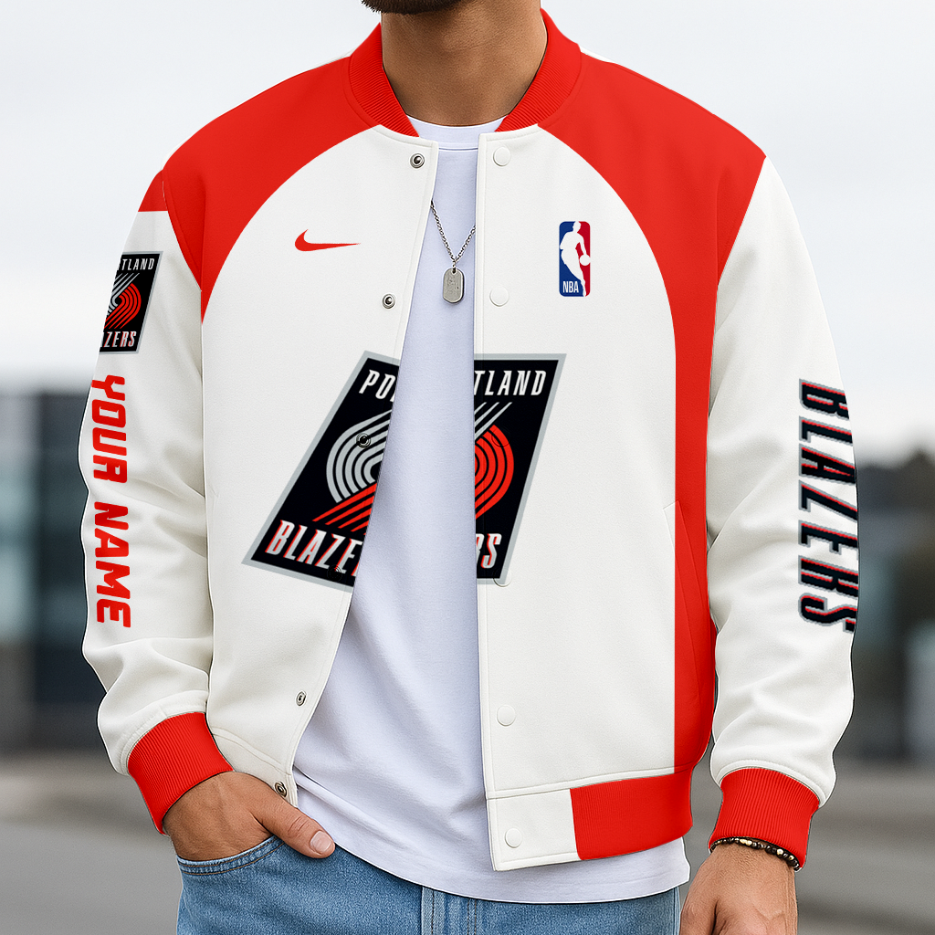 LIMITED EDITION - NEW CUSTOMIZED NBA22 PT PORTLAND TRAIL BLAZERS BASEBALL JACKET