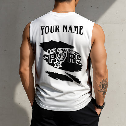 LIMITED EDITION - NEW CUSTOMIZED NBA23 SA SAN ANTONIO SPURS TANKTOP & GYM SHIRT