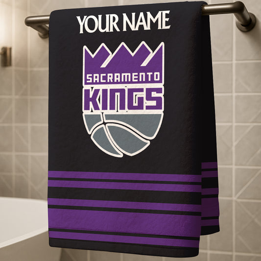 LIMITED EDITION - NEW CUSTOMIZED NBA16 SK SACRAMENTO KINGS BEACH & BATH TOWEL
