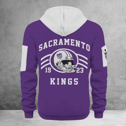 LIMITED EDITION - NEW CUSTOMIZED NBA16 SK SACRAMENTO KINGS QUARTER ZIP HOODIE