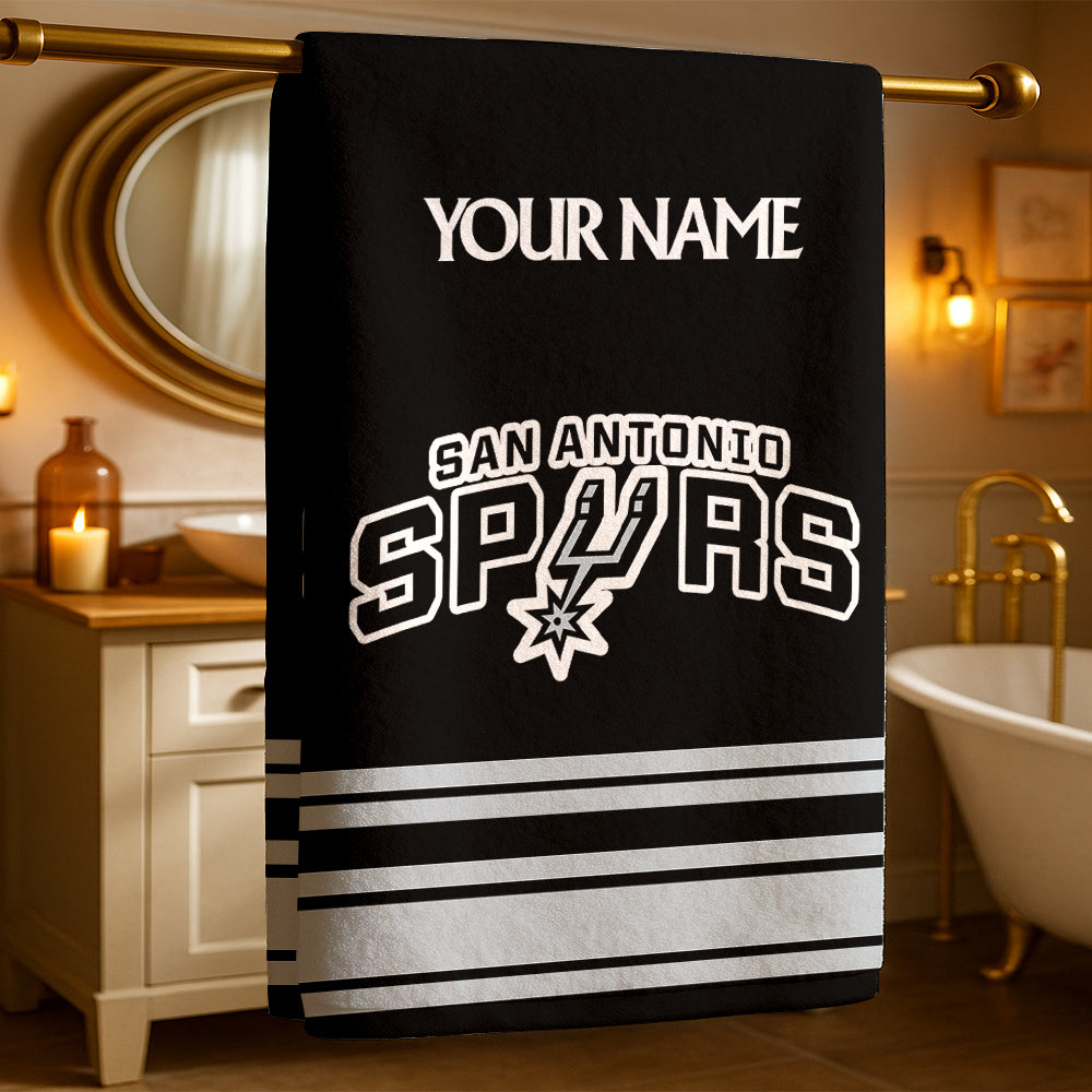 LIMITED EDITION - NEW CUSTOMIZED NBA23 SA SAN ANTONIO SPURS BEACH & BATH TOWEL