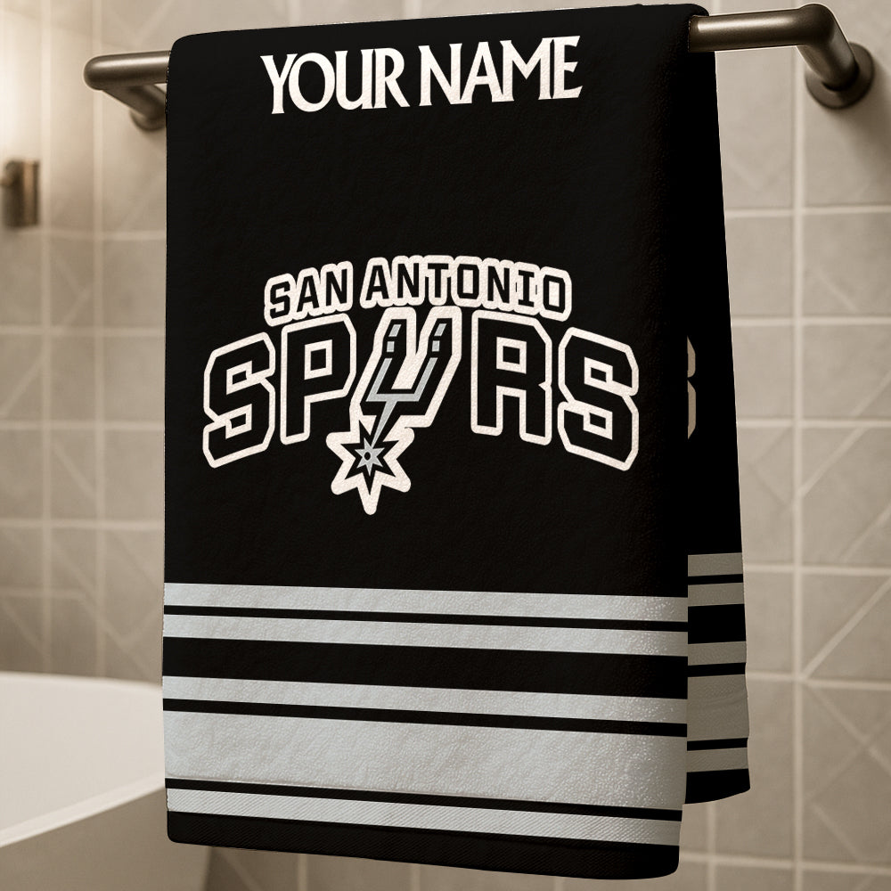 LIMITED EDITION - NEW CUSTOMIZED NBA23 SA SAN ANTONIO SPURS BEACH & BATH TOWEL