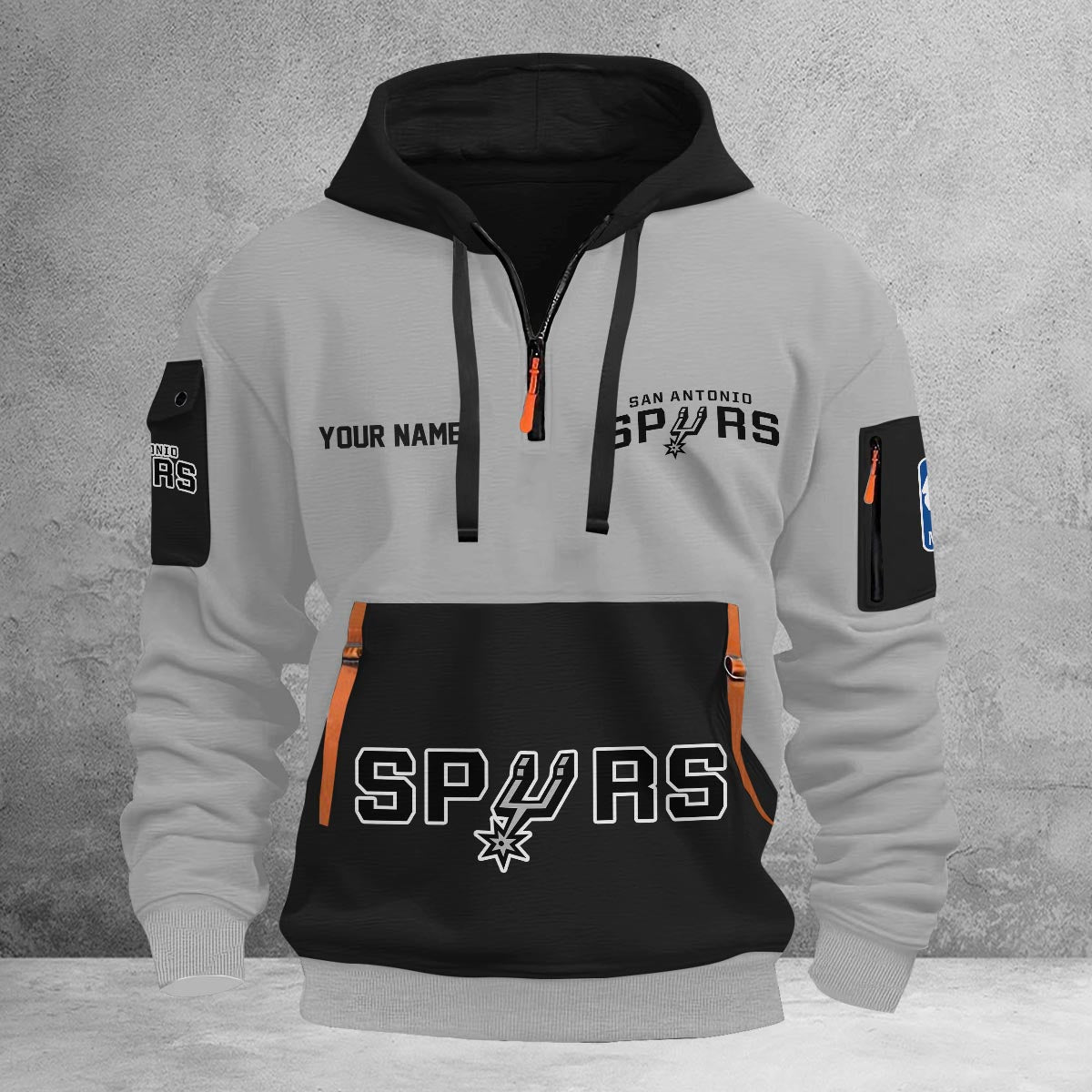 LIMITED EDITION - NEW CUSTOMIZED NBA23 SA SAN ANTONIO SPURS QUARTER ZIP HOODIE