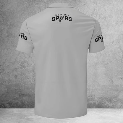 LIMITED EDITION - NEW CUSTOMIZED NBA23 SA SAN ANTONIO SPURS ZIP POLO SHIRT