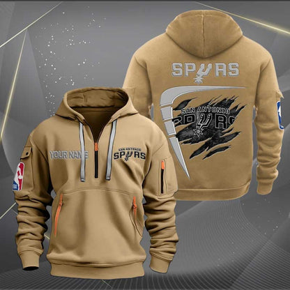 LIMITED EDITION - NEW CUSTOMIZED NBA23 SA SAN ANTONIO SPURS QUARTER ZIP HOODIE