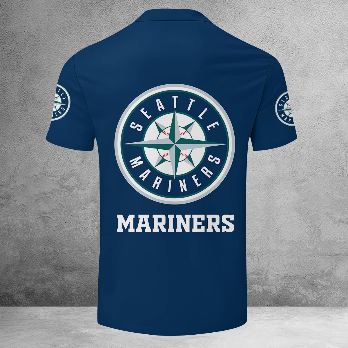LIMITED EDITION - NEW CUSTOMIZED MLB14 SMS SEATTLE MARINERS ZIP POLO SHIRT