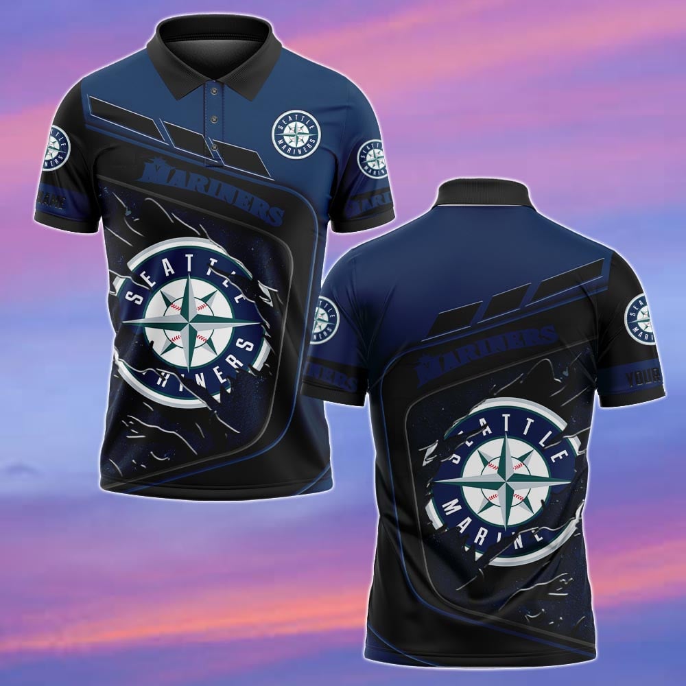 LIMITED EDITION - NEW CUSTOMIZED MLB14 SMS SEATTLE MARINERS POLO SHIRT