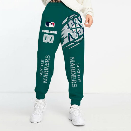 LIMITED EDITION - NEW CUSTOMIZED MLB14 SMS SEATTLE MARINERS UNISEX LONG PANTS