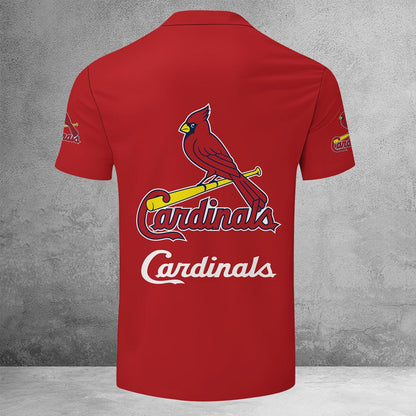 LIMITED EDITION - NEW CUSTOMIZED MLB24 SLC ST. LOUIS CARDINALS ZIP POLO SHIRT