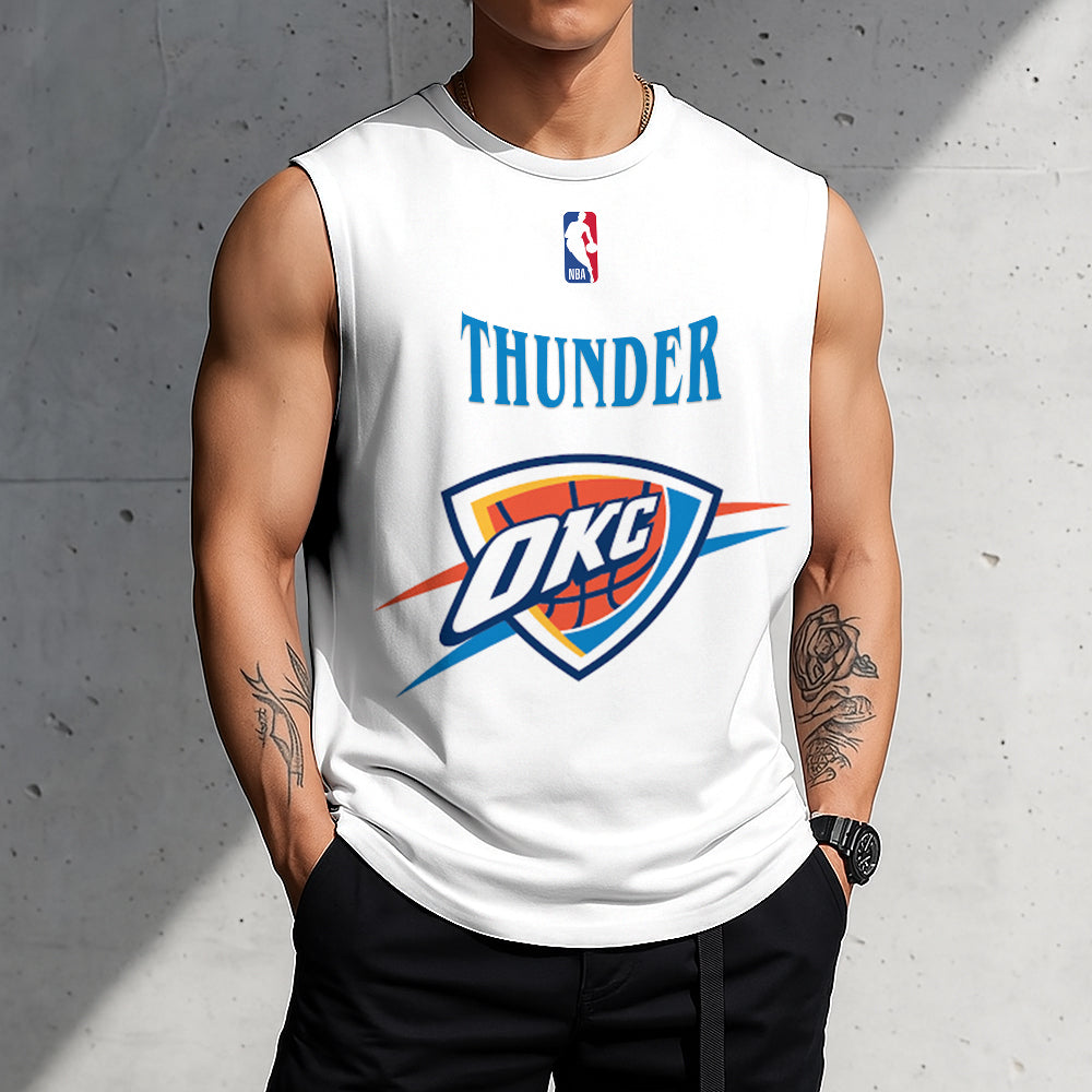 LIMITED EDITION - NEW CUSTOMIZED NBA01 OC OKLAHOMA CITY THUNDER TANKTOP & GYM SHIRT