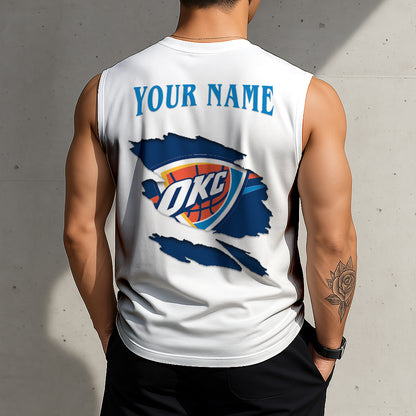 LIMITED EDITION - NEW CUSTOMIZED NBA01 OC OKLAHOMA CITY THUNDER TANKTOP & GYM SHIRT