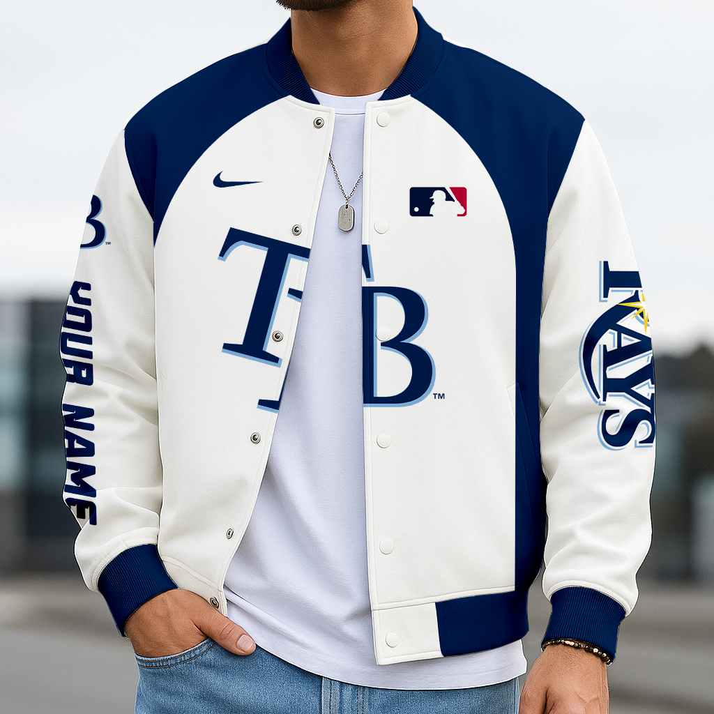 LIMITED EDITION - NEW CUSTOMIZED MLB21 TBR TAMPA BAY RAYS BASEBALL JACKET