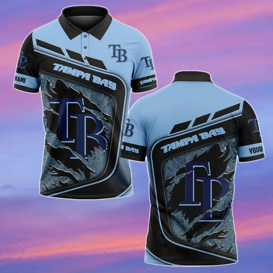 LIMITED EDITION - NEW CUSTOMIZED MLB21 TBR TAMPA BAY RAYS POLO SHIRT