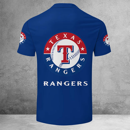 LIMITED EDITION - NEW CUSTOMIZED MLB08 TRS TEXAS RANGERS ZIP POLO SHIRT