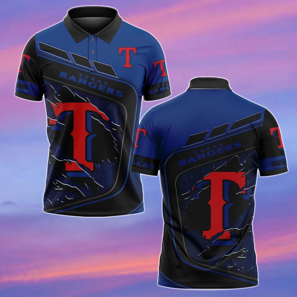 LIMITED EDITION - NEW CUSTOMIZED MLB08 TRS TEXAS RANGERS POLO SHIRT