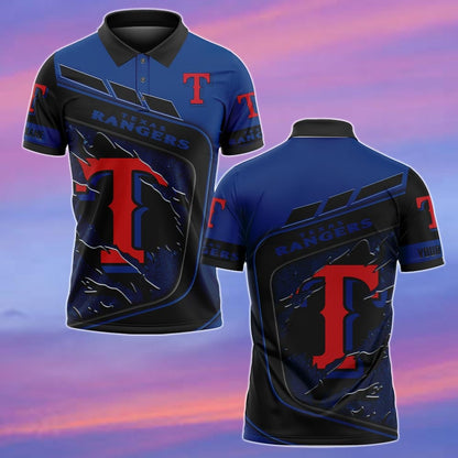 LIMITED EDITION - NEW CUSTOMIZED MLB08 TRS TEXAS RANGERS POLO SHIRT
