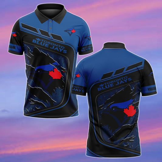 LIMITED EDITION - NEW CUSTOMIZED MLB12 TBJ TORONTO BLUE JAYS POLO SHIRT
