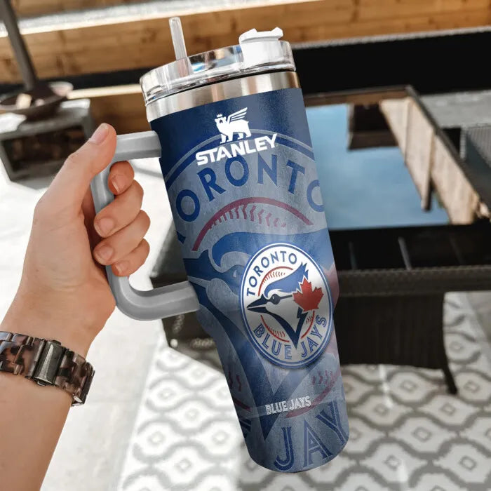 LIMITED EDITION - NEW CUSTOMIZED MLB12 TBJ TORONTO BLUE JAYS 40oz TUMBLER