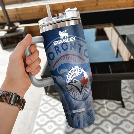 LIMITED EDITION - NEW CUSTOMIZED MLB12 TBJ TORONTO BLUE JAYS 40oz TUMBLER