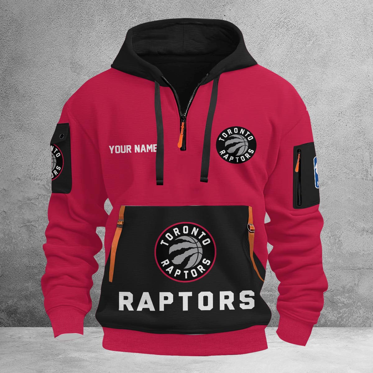 LIMITED EDITION - NEW CUSTOMIZED NBA24 TR TORONTO RAPTORS QUARTER ZIP HOODIE