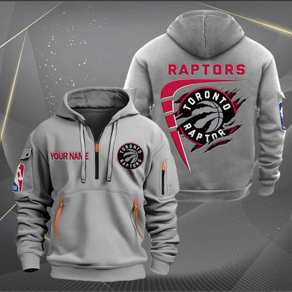 LIMITED EDITION - NEW CUSTOMIZED NBA24 TR TORONTO RAPTORS QUARTER ZIP HOODIE