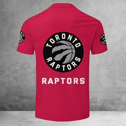 LIMITED EDITION - NEW CUSTOMIZED NBA24 TR TORONTO RAPTORS ZIP POLO SHIRT