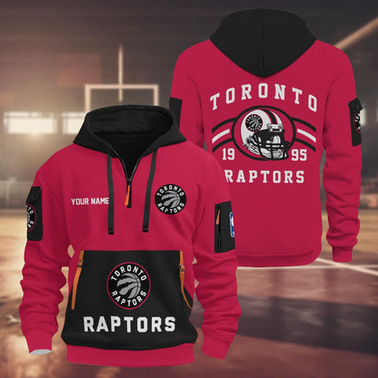 LIMITED EDITION - NEW CUSTOMIZED NBA24 TR TORONTO RAPTORS QUARTER ZIP HOODIE