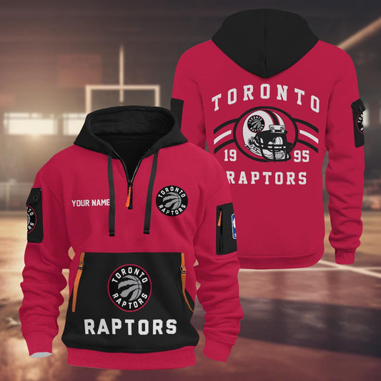 LIMITED EDITION - NEW CUSTOMIZED NBA24 TR TORONTO RAPTORS QUARTER ZIP HOODIE