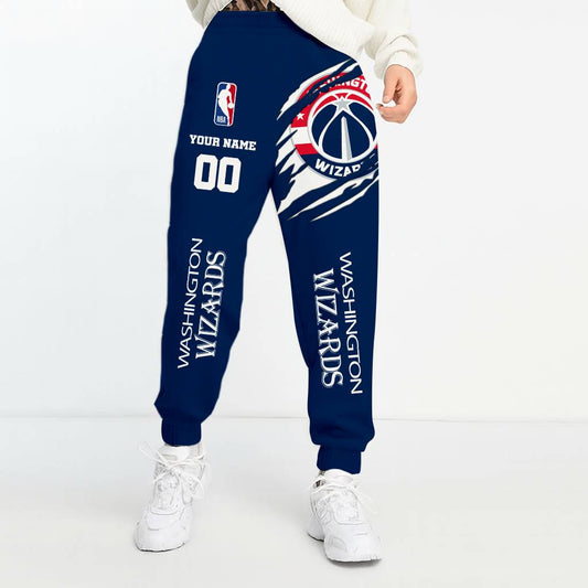 LIMITED EDITION - NEW CUSTOMIZED NBA28 WW WASHINGTON WIZARDS UNISEX LONG PANTS