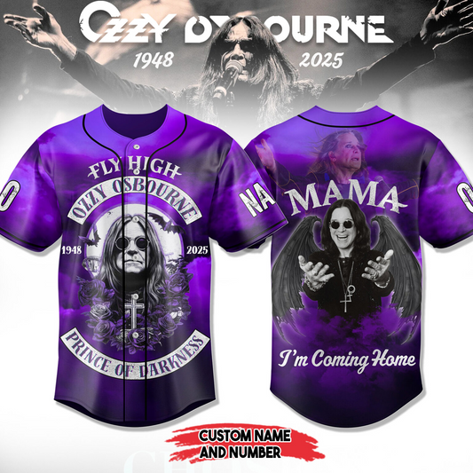 NEW PREMIUM BLACK SABBATH x OZZY OSBOURNE BASEBALL JERSEY
