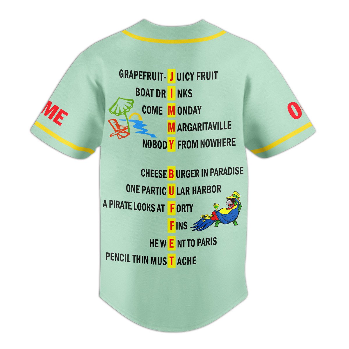 NEW PREMIUM JIMMY BUFFETT BASEBALL JERSEY