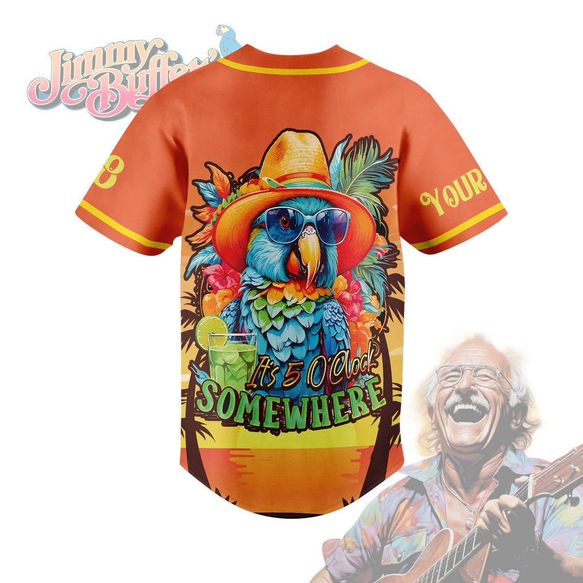 NEW PREMIUM JIMMY BUFFETT BASEBALL JERSEY