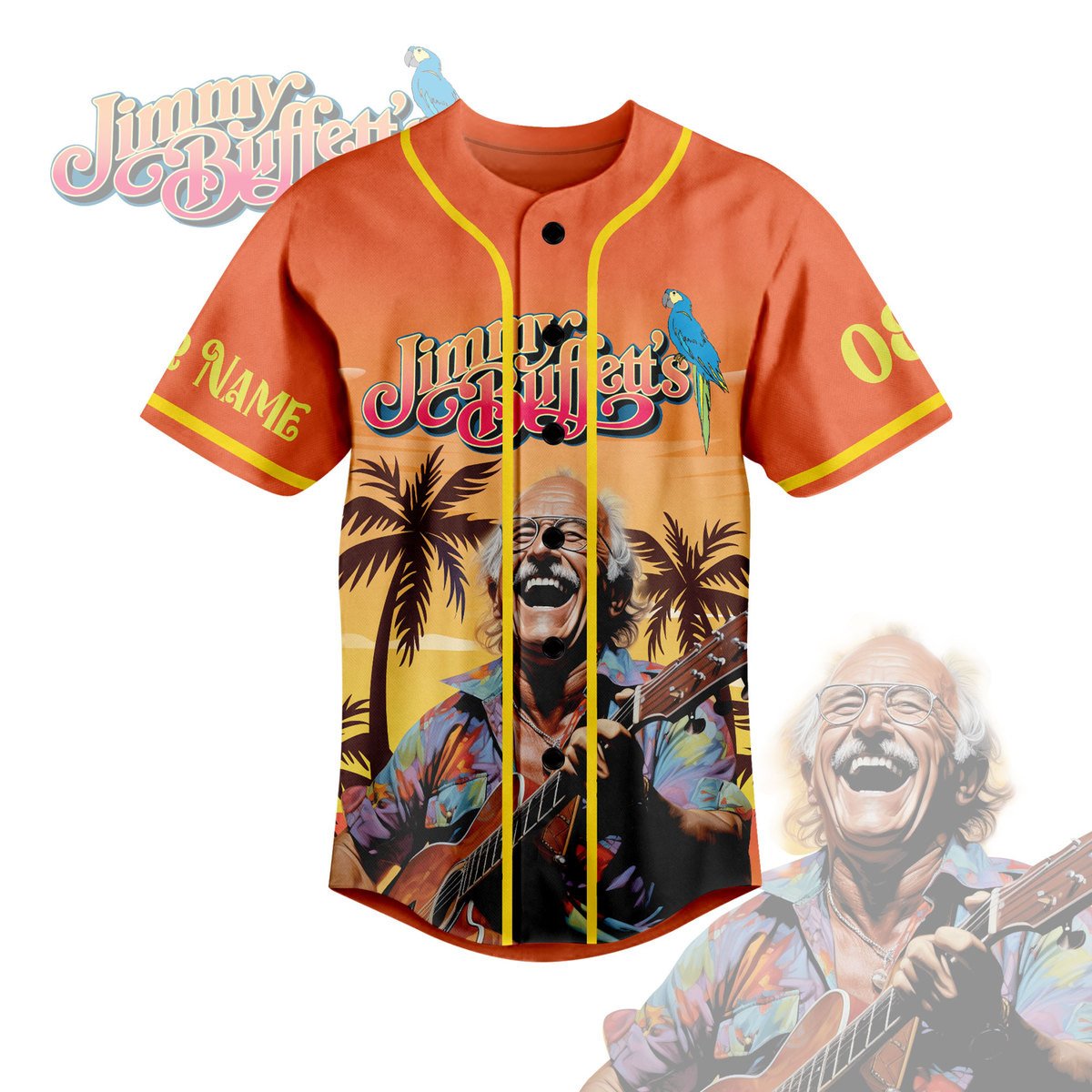NEW PREMIUM JIMMY BUFFETT BASEBALL JERSEY