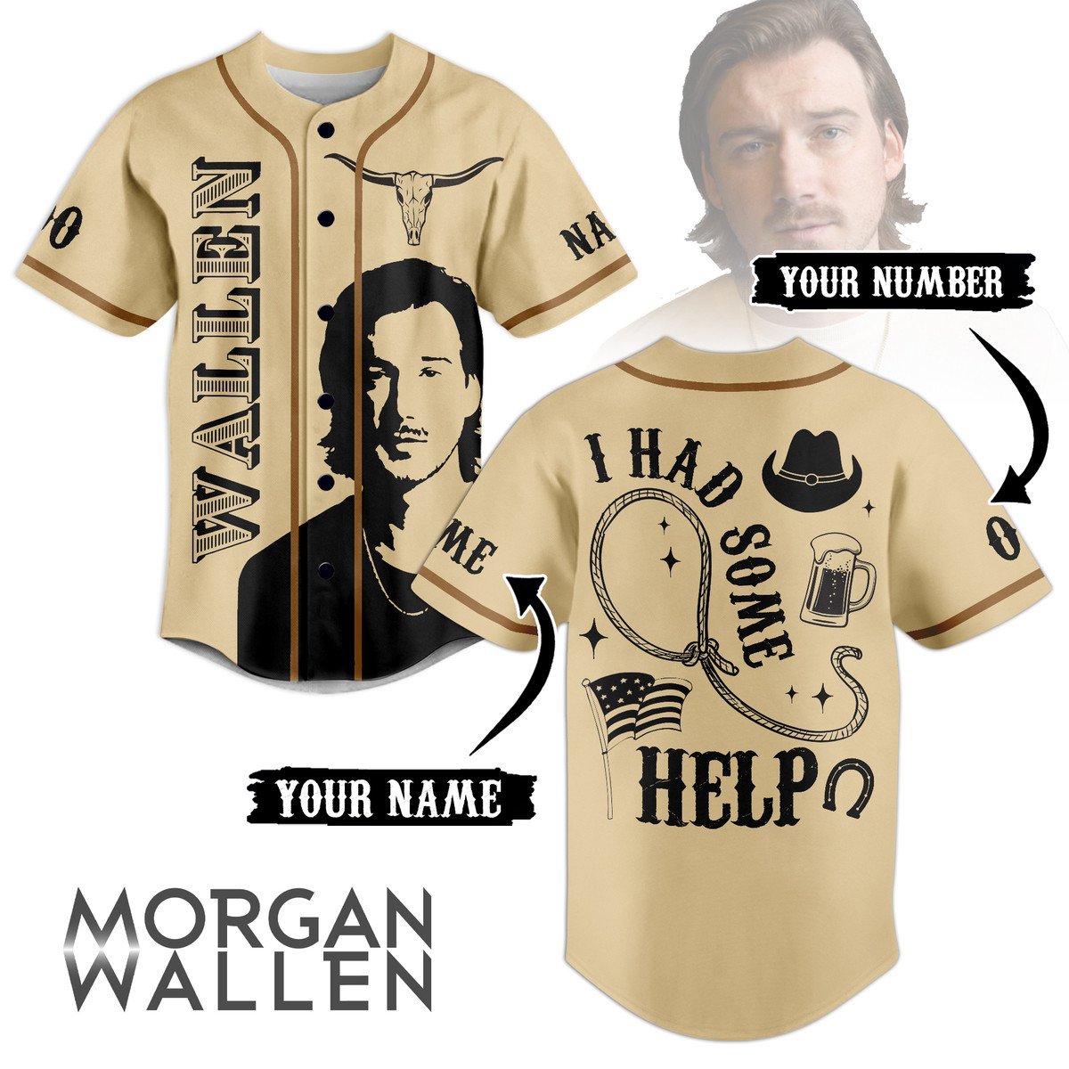 Morgan Wallen Baseball Jersey