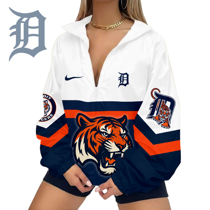 LIMITED EDITION - NEW CUSTOMIZED MLB16 DTS DETROIT TIGERS V-NECK ZIPPER SWEATSHIRT JACKET