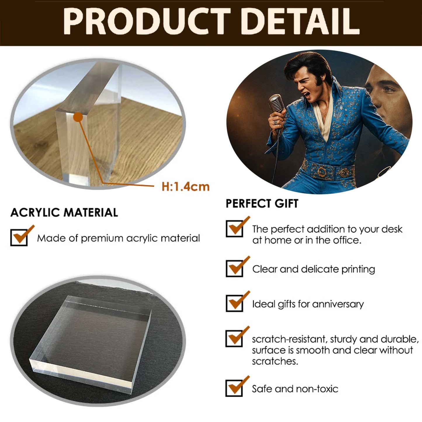LIMITED EDITION – New Elvis Presley  Acrylic Block