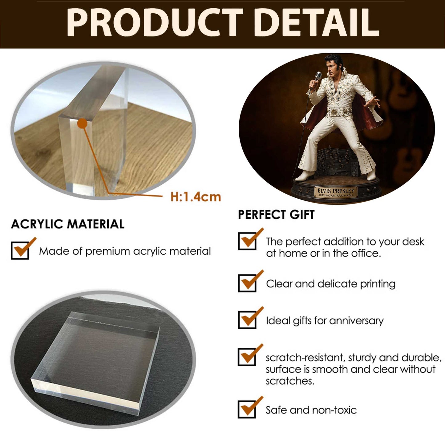 LIMITED EDITION – New Elvis Presley  Acrylic Block