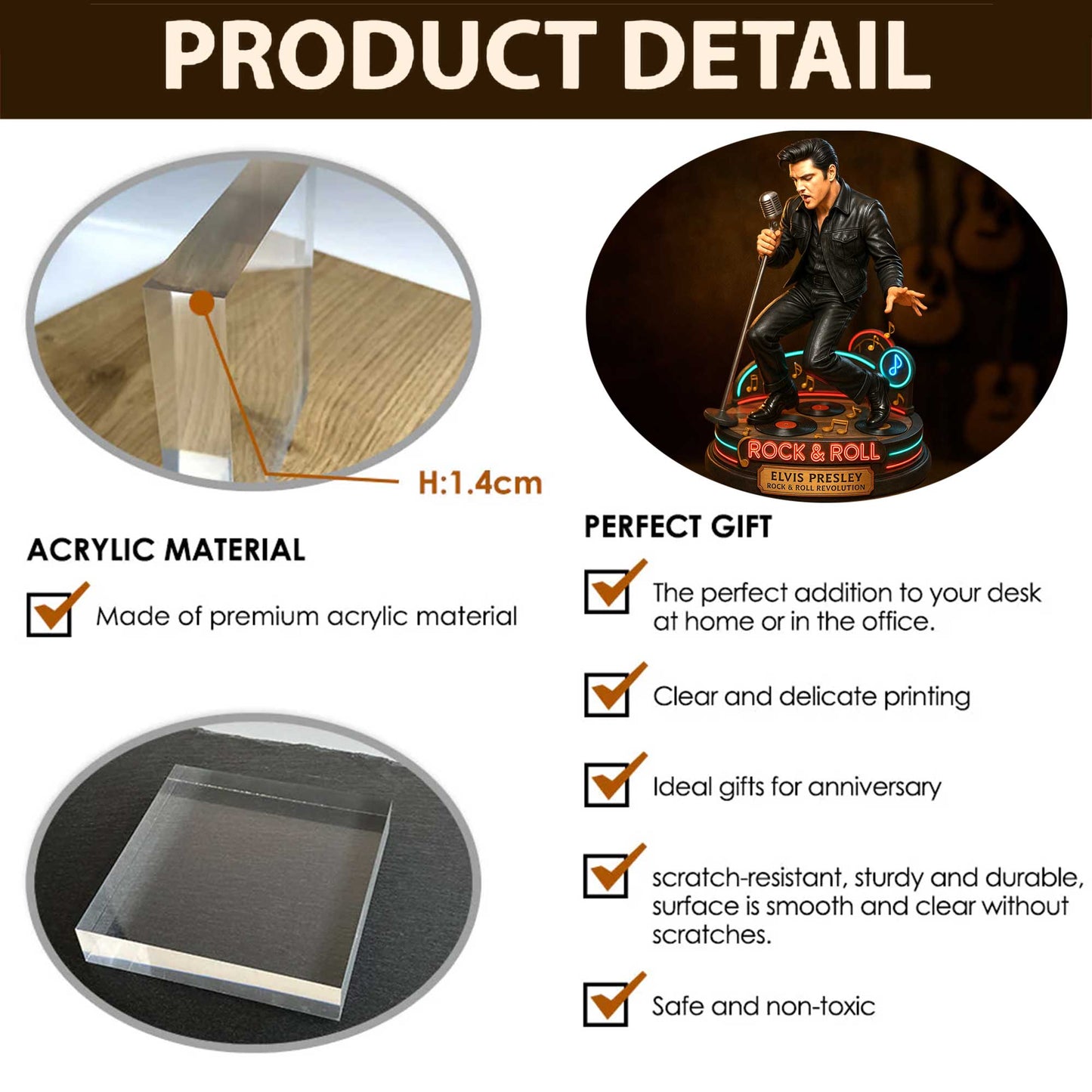 LIMITED EDITION – New Elvis Presley  Acrylic Block