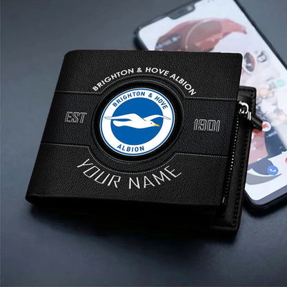 New EPL Customized Black & Brown Leather Wallet