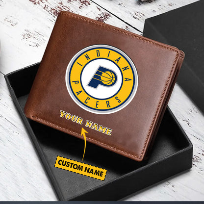LIMITED EDITION - NEW CUSTOMIZED NBA06 IP INDIANA PACERS LEATHER WALLET