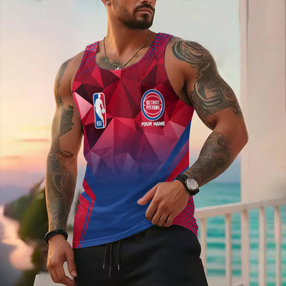 LIMITED EDITION - NEW CUSTOMIZED NBA14 DP DETROIT PISTONS UNISEX TANK TOP