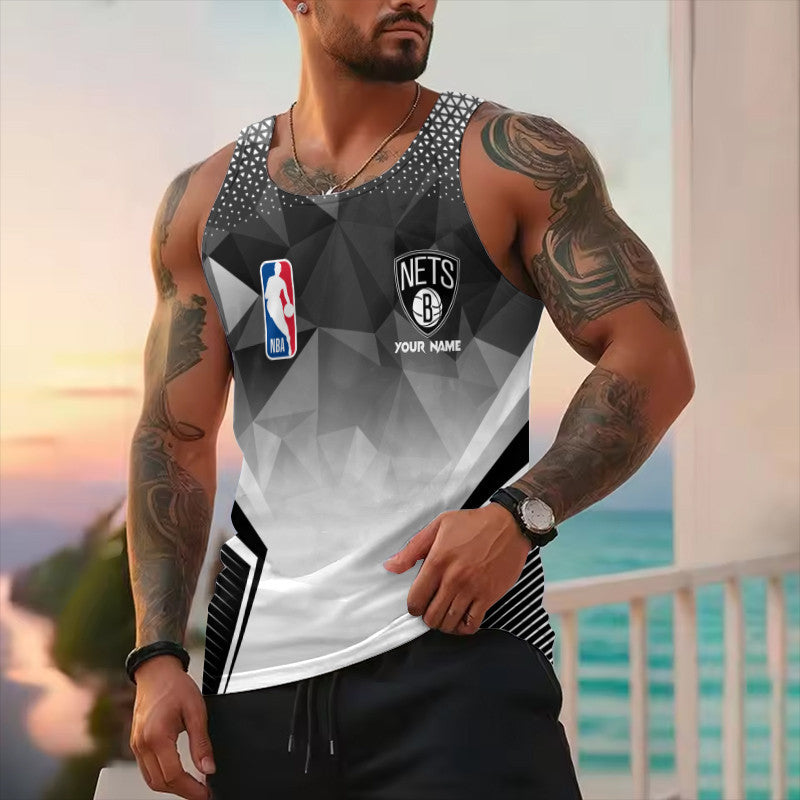 LIMITED EDITION - NEW CUSTOMIZED NBA25 BN BROOKLYN NETS UNISEX TANK TOP