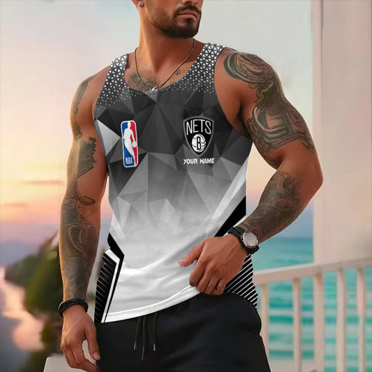 LIMITED EDITION - NEW CUSTOMIZED NBA25 BN BROOKLYN NETS UNISEX TANK TOP