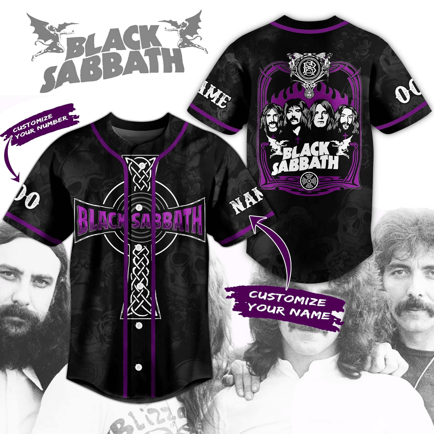 NEW PREMIUM BLACK SABBATH UNISEX BASEBALL JERSEY