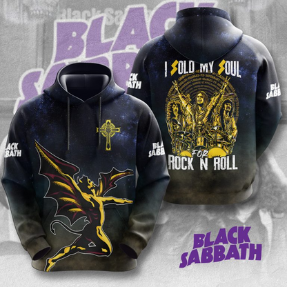 NEW PREMIUM BLACK SABBATH 3D UNISEX T-SHIRT & HOODIE