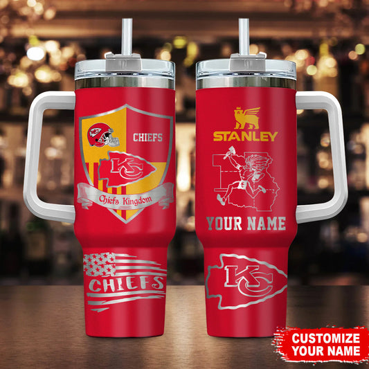 LIMITED EDITION - NEW CUSTOMIZED NFL01 KCC KANSAS CITY CHIEFS 40 OZ TUMBLER